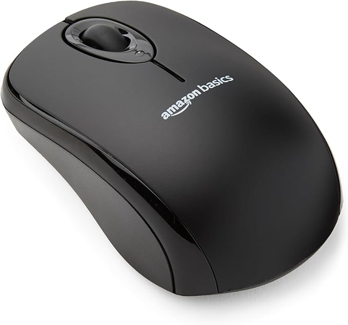 Wireless Optical Computer Mouse with USB Nano Receiver, Black