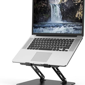 Adjustable Laptop Stand for Desk, Metal Foldable Laptop Riser Holder, Portable Desktop Book Stands, Ventilated Cooling Computer Notebook Stand Compatible with 10-15.6” Laptops