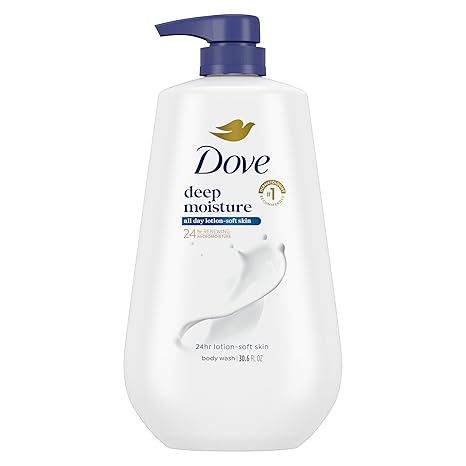 Dove Body Wash Deep Moisture for 24hr Lotion-Soft Skin Moisture Moisturizing Skin Cleanser with No Sulfates No Parabens 30.6 oz