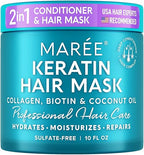 MAREE Deep Conditioning Hair Mask for Damaged Hair Treatment - Keratin Hair Care for Hydrating Growth Repair Moisturizing - Dry Curly Color Treated Frizzy - Tratamiento Mascarilla Para el Cabello Seco